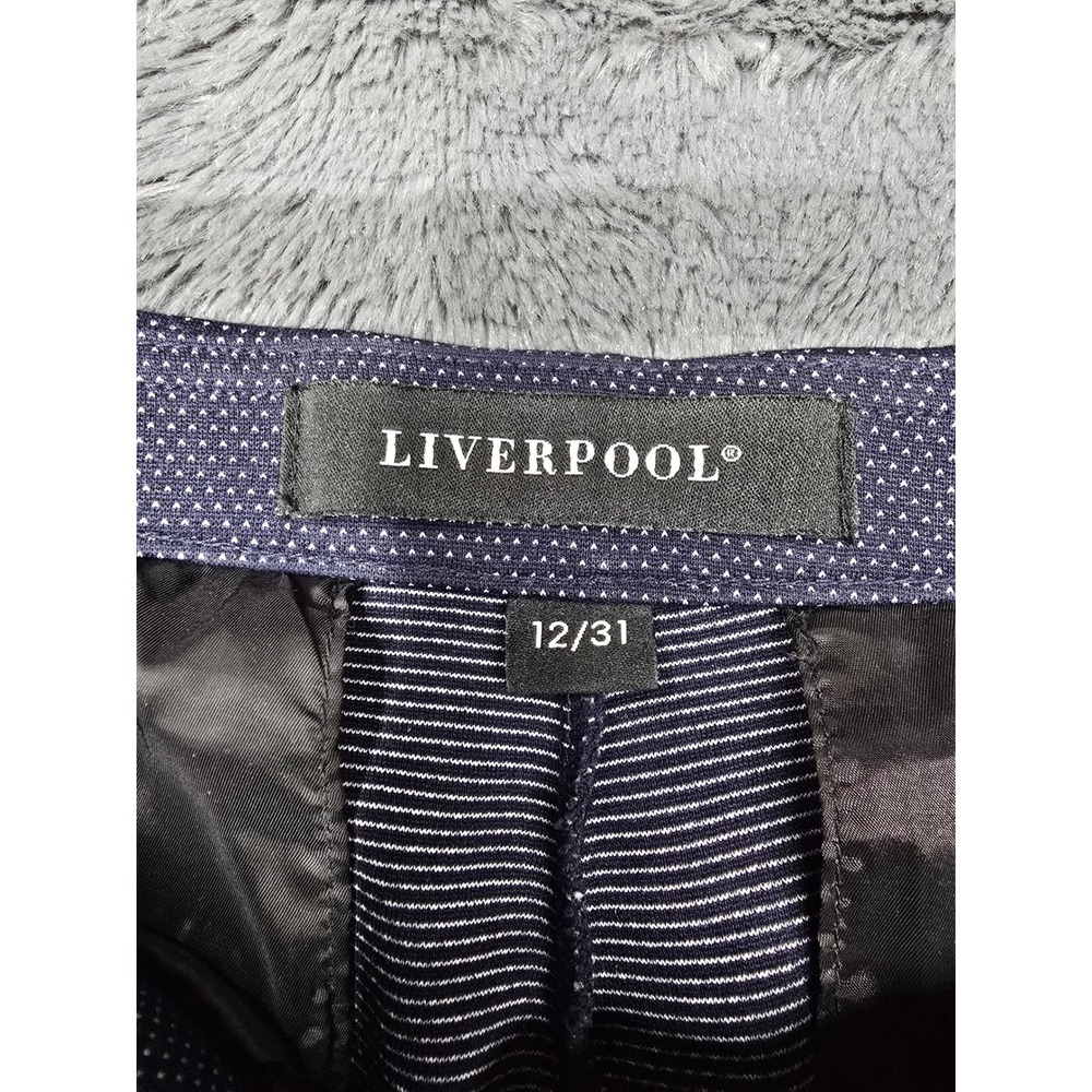 Liverpool Kelsey Navy Polka Dot Knit Trousers Womens Size 12/31 Ankle Pants - Picture 2 of 7